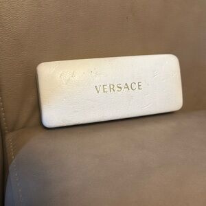 White Versace hardcover glasses case